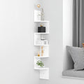 Wooden Zigzag Floating Corner Shelves 5-Tier White