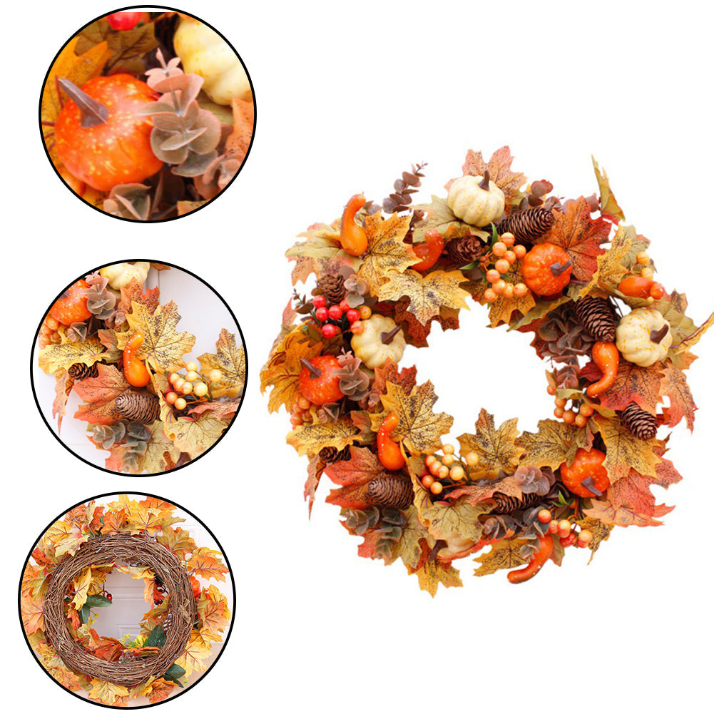 Artificial Wreath for Halloween Thanksgiving Decor