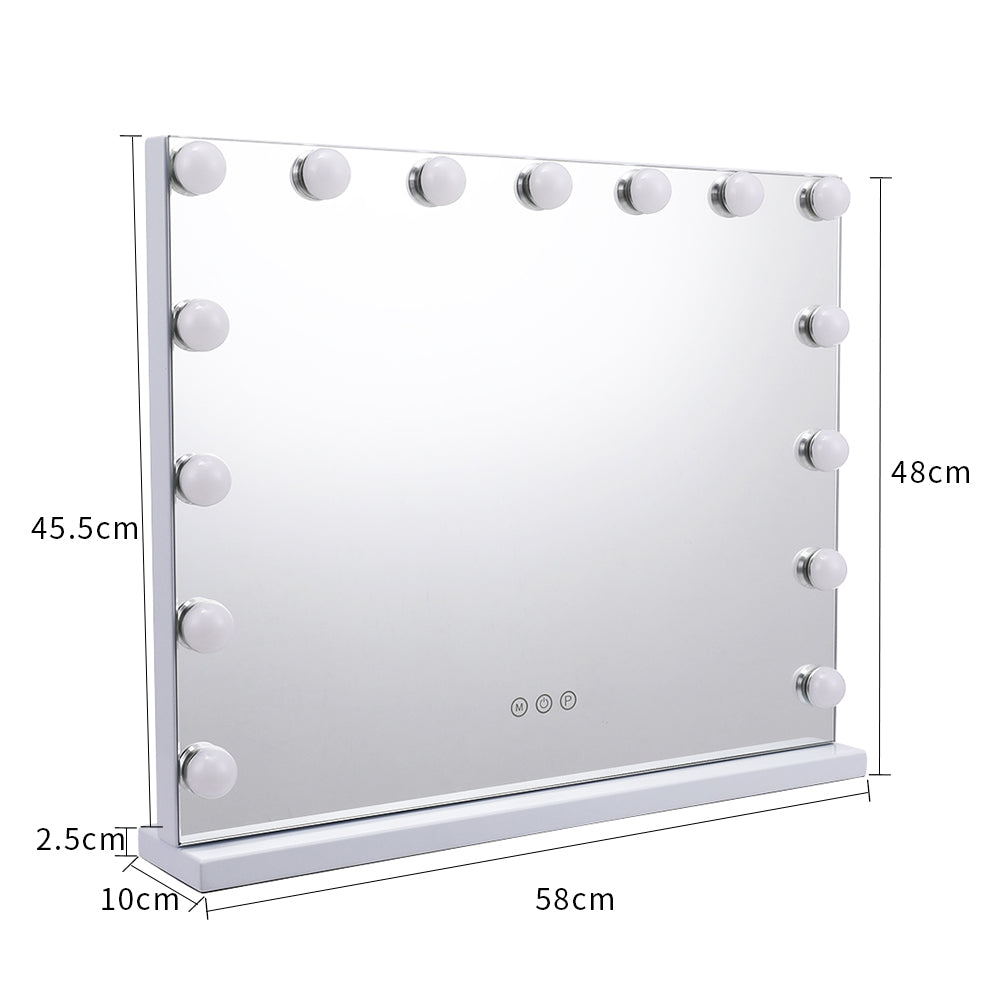 Rectangle Tabletop Hollywood Vanity Mirror with Lights
