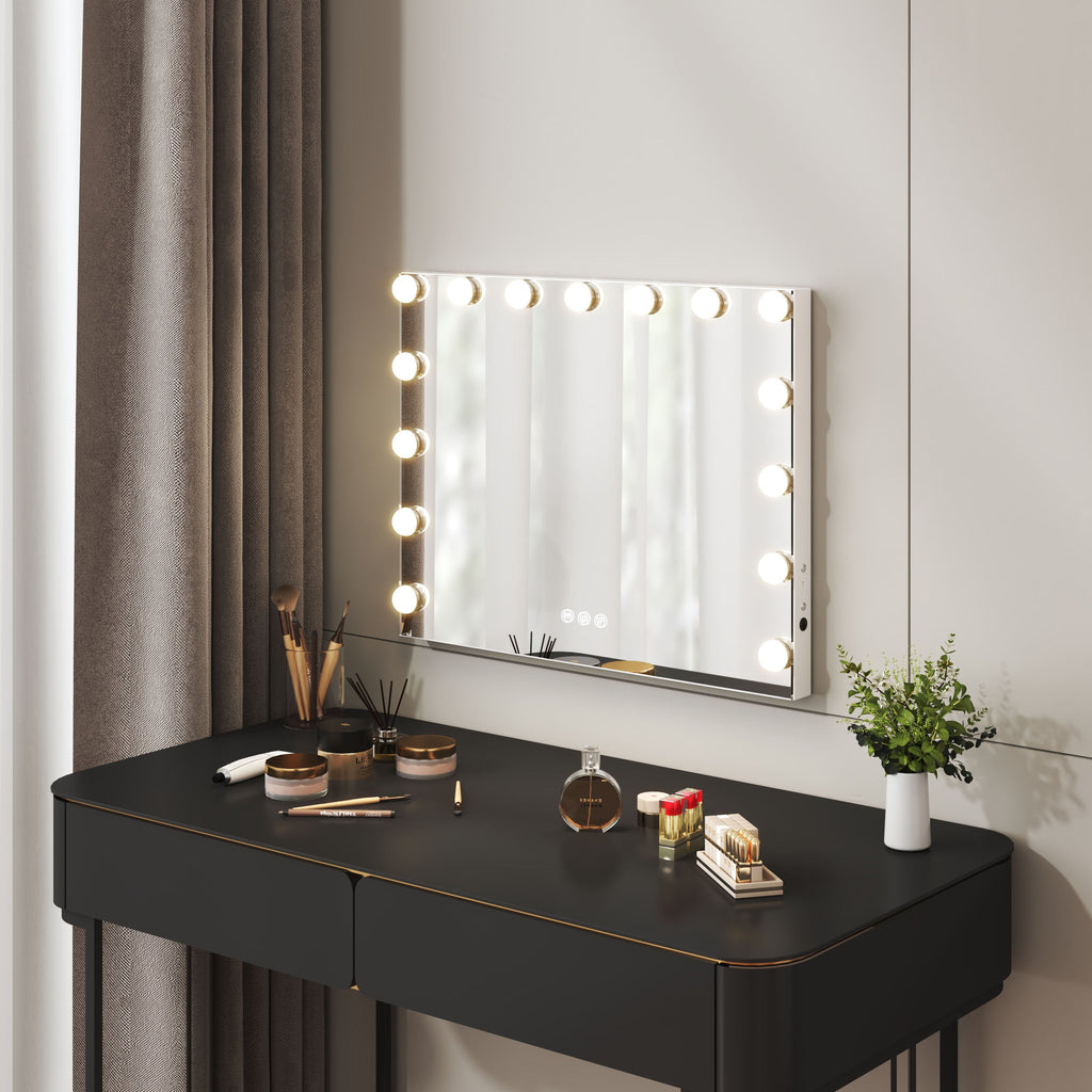 Rectangle Tabletop Hollywood Vanity Mirror with Lights