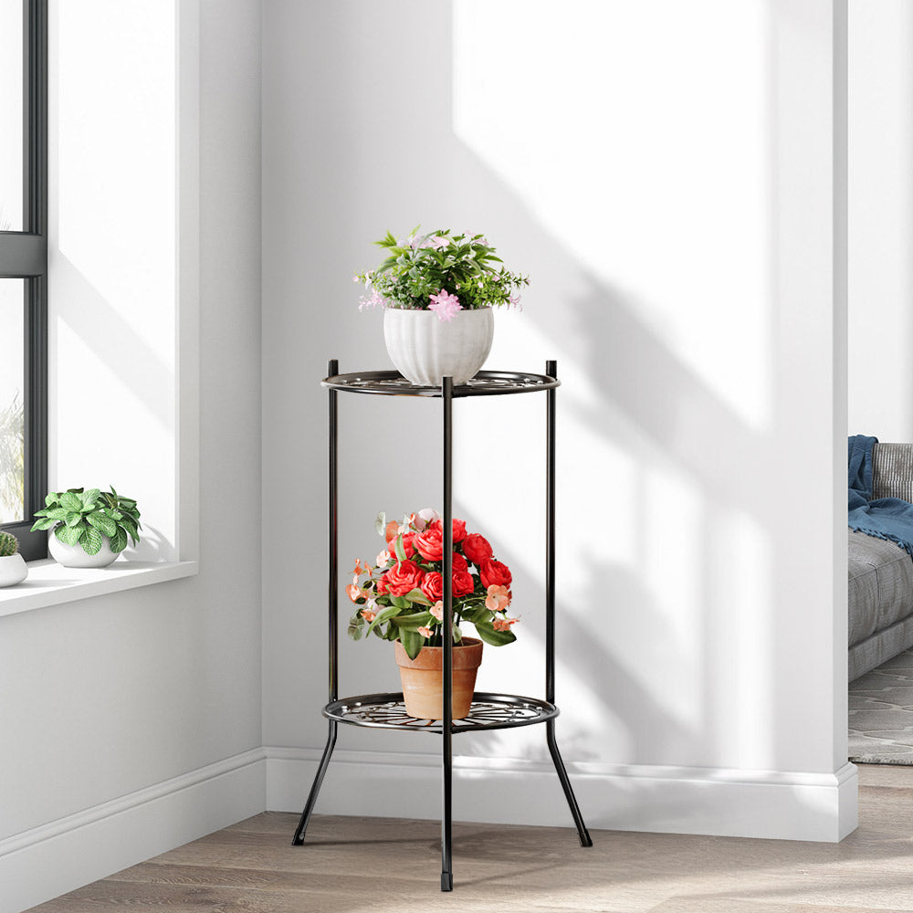Vintage 2 Tier Metal Plant Display Stand