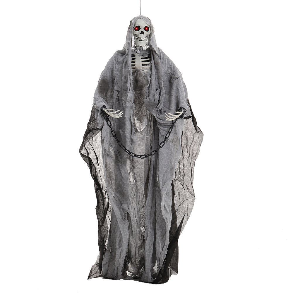 Halloween Hanging Skeleton Ghost with Motion Sensor