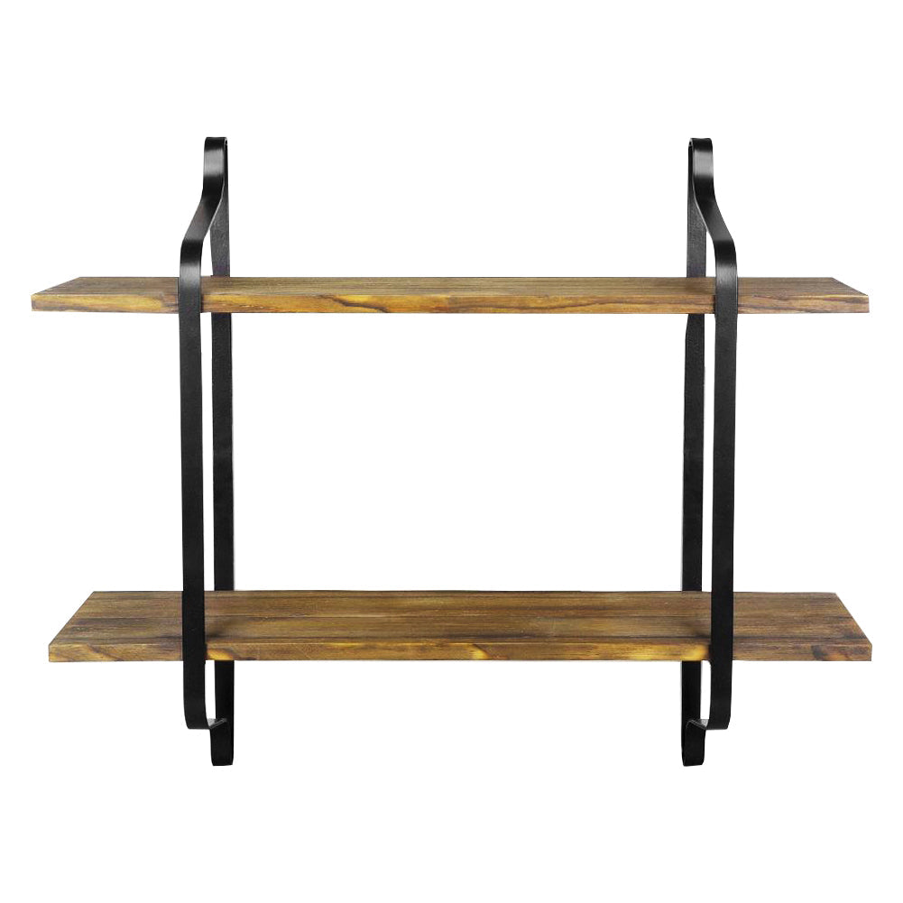 Industrial 2-Tier Home Decor Floating Wall Shelves