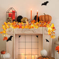 Hanging Artificial Maple Leaf Fall Garland with LED Lights