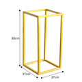 Golden Metal Rectangular Flower Stand Pedestal Rack