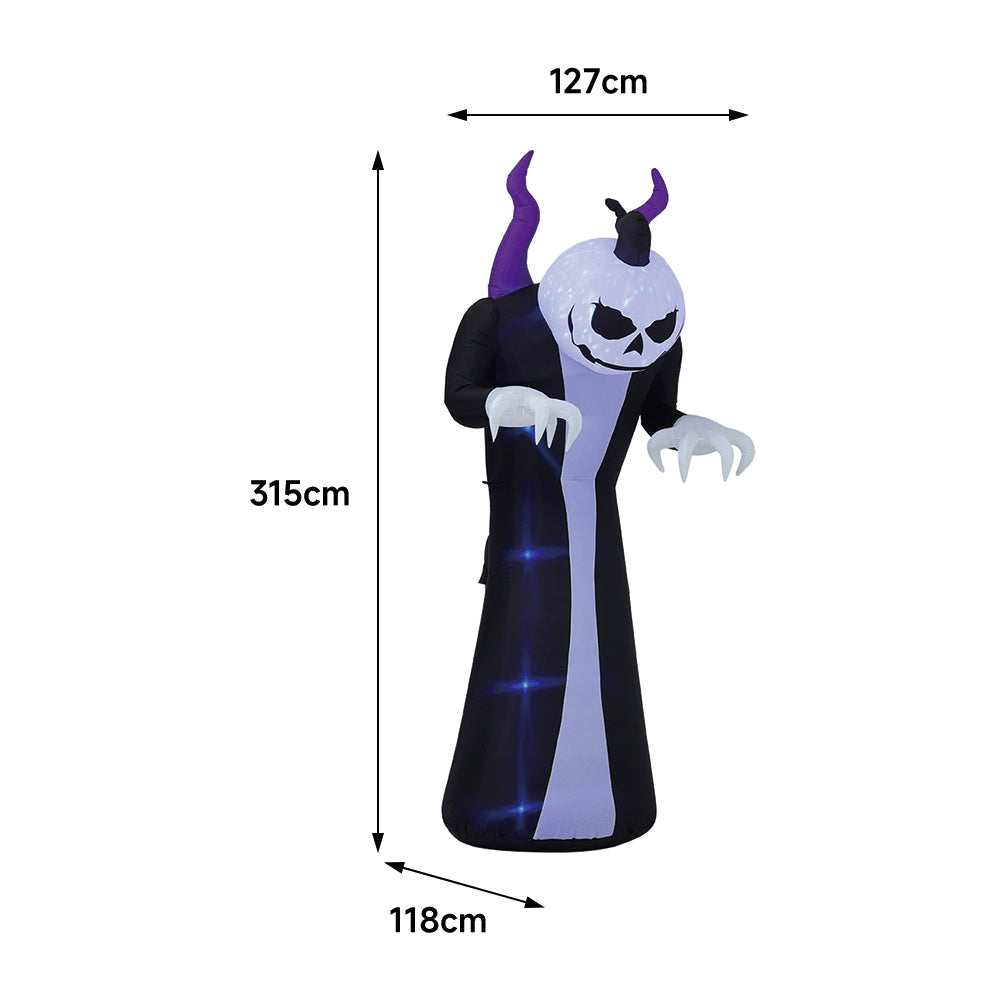 Halloween Inflatable Outdoor Ghost with Raising Hands and LED Lights Yard Decoration