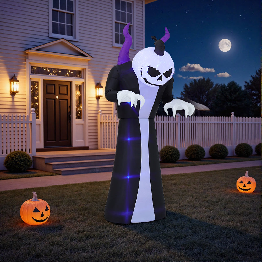 Halloween Inflatable Outdoor Ghost with Raising Hands and LED Lights Yard Decoration