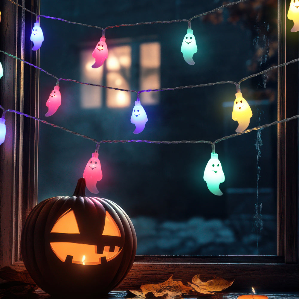 Halloween 20 LED Ghost String Lights for Decoration