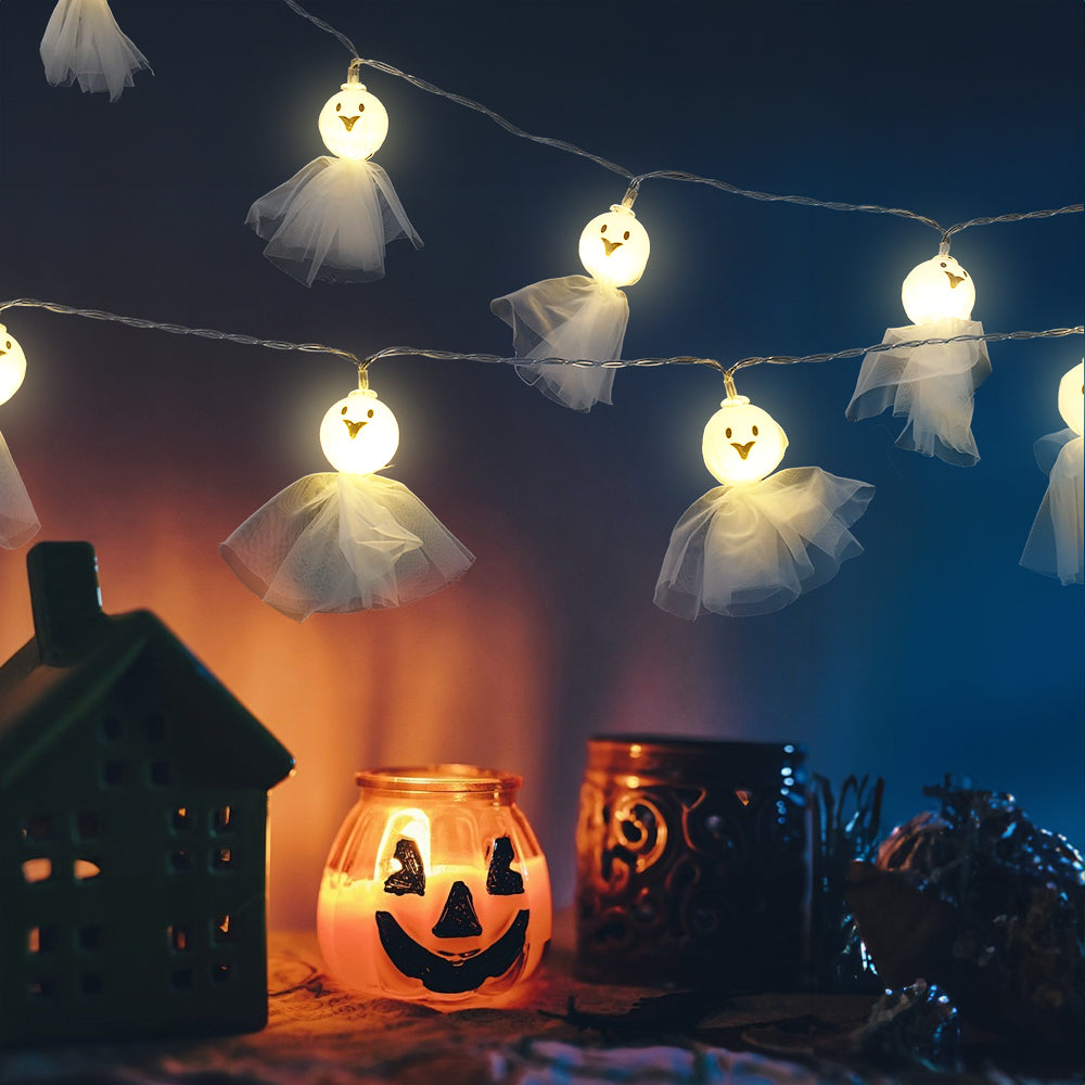 Halloween 20 LED Ghost String Lights for Home and Party Decoration