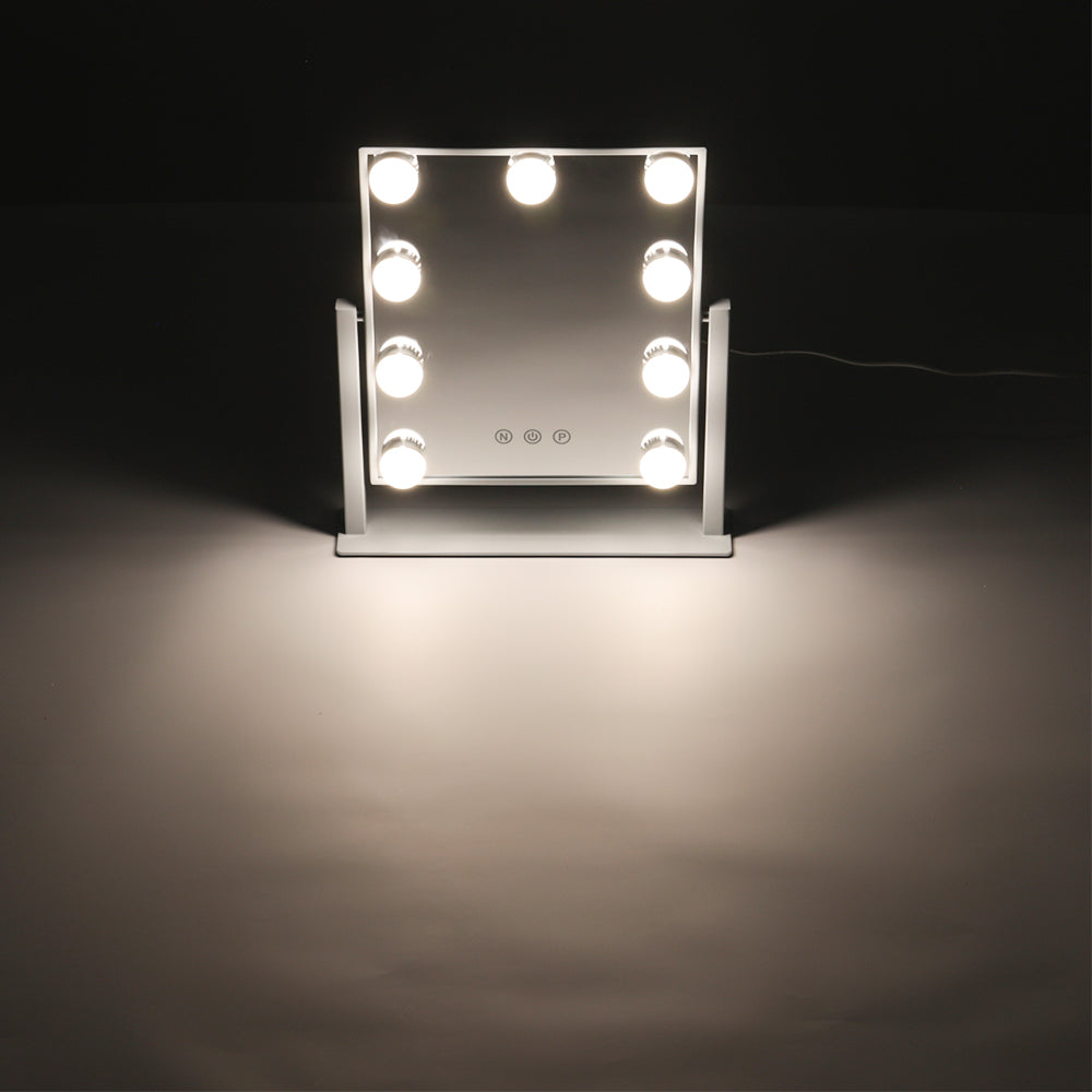 9 LED Bulbs Hollywood Vanity Mirror with 3 Colour Lighting Modes