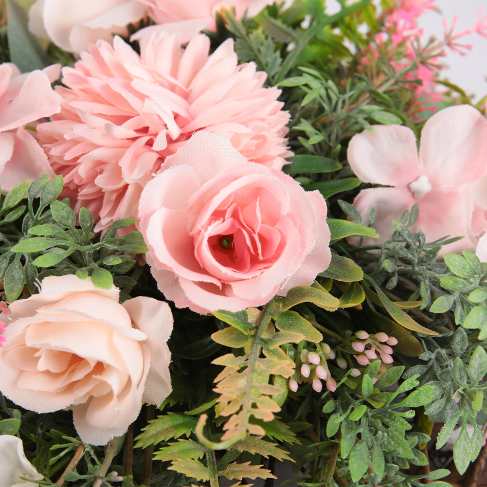 Rustic Assorted Flowers Heart-shaped Wreath Wedding Decoration