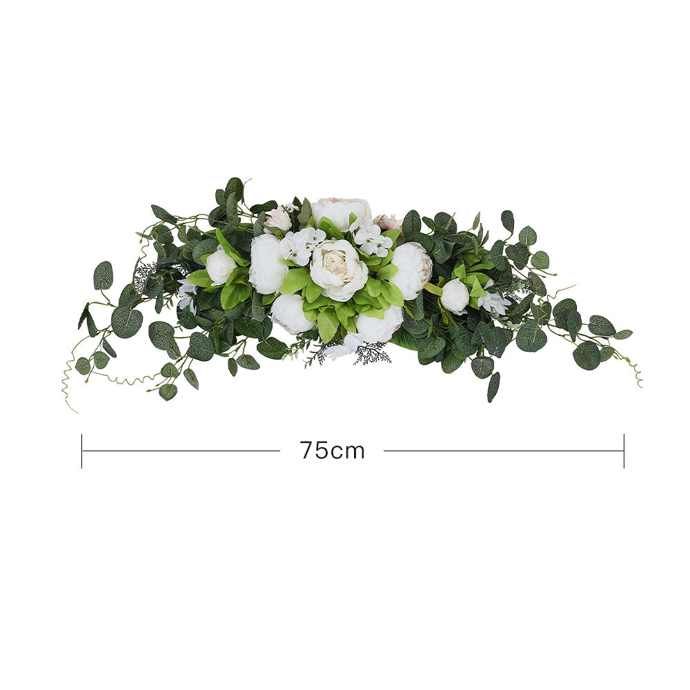 Artificial Floral Swag Peony Flower Wreath for Front Door Wedding Decor