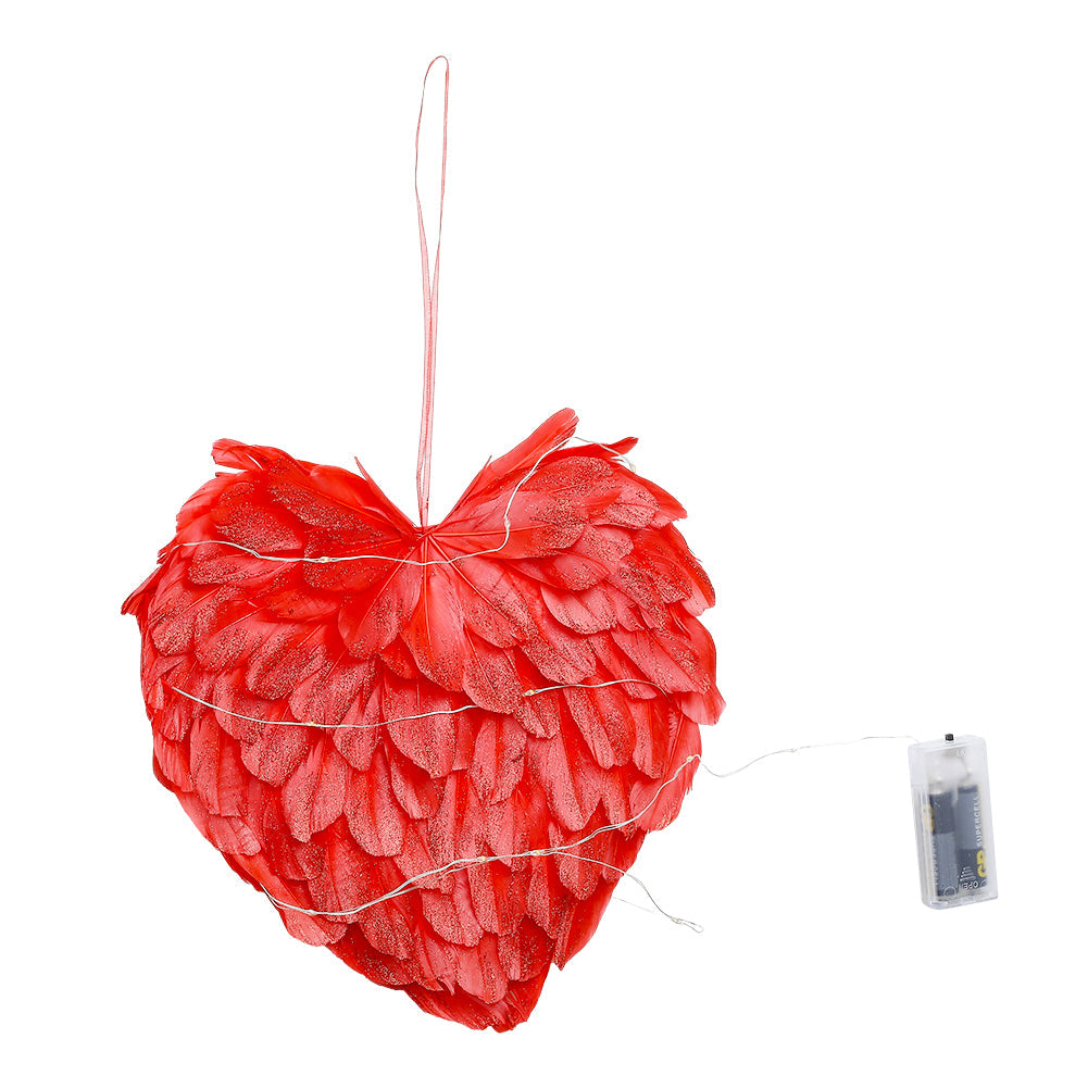 LED Light Red Feather Creative Hanging Ornament