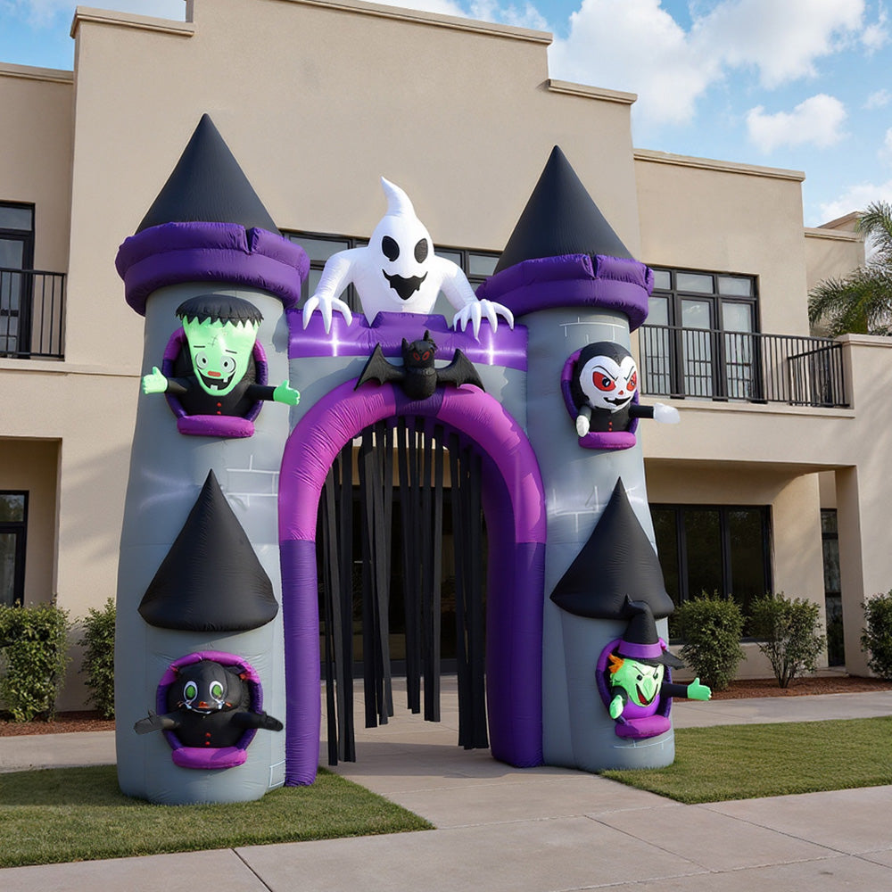 Halloween Lighted Haunted Castle Arch Inflatable