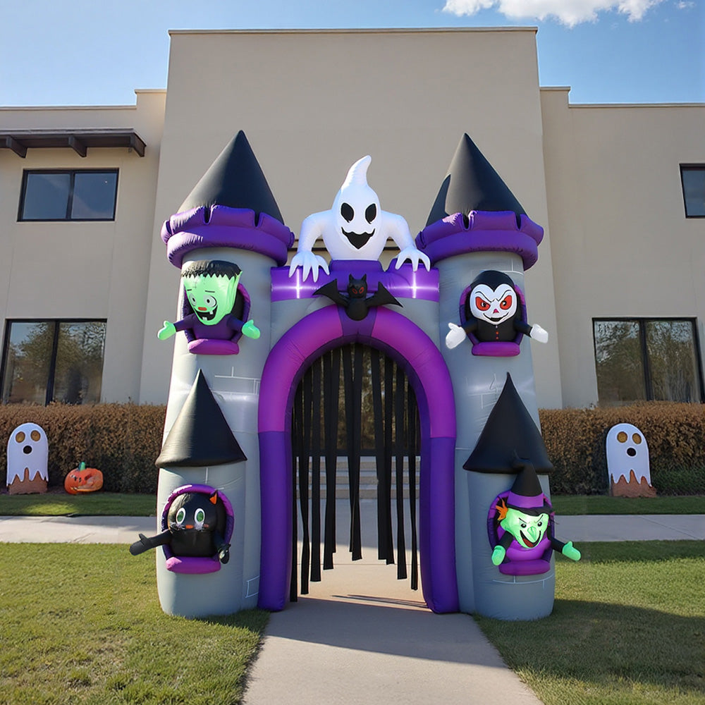 Halloween Lighted Haunted Castle Arch Inflatable