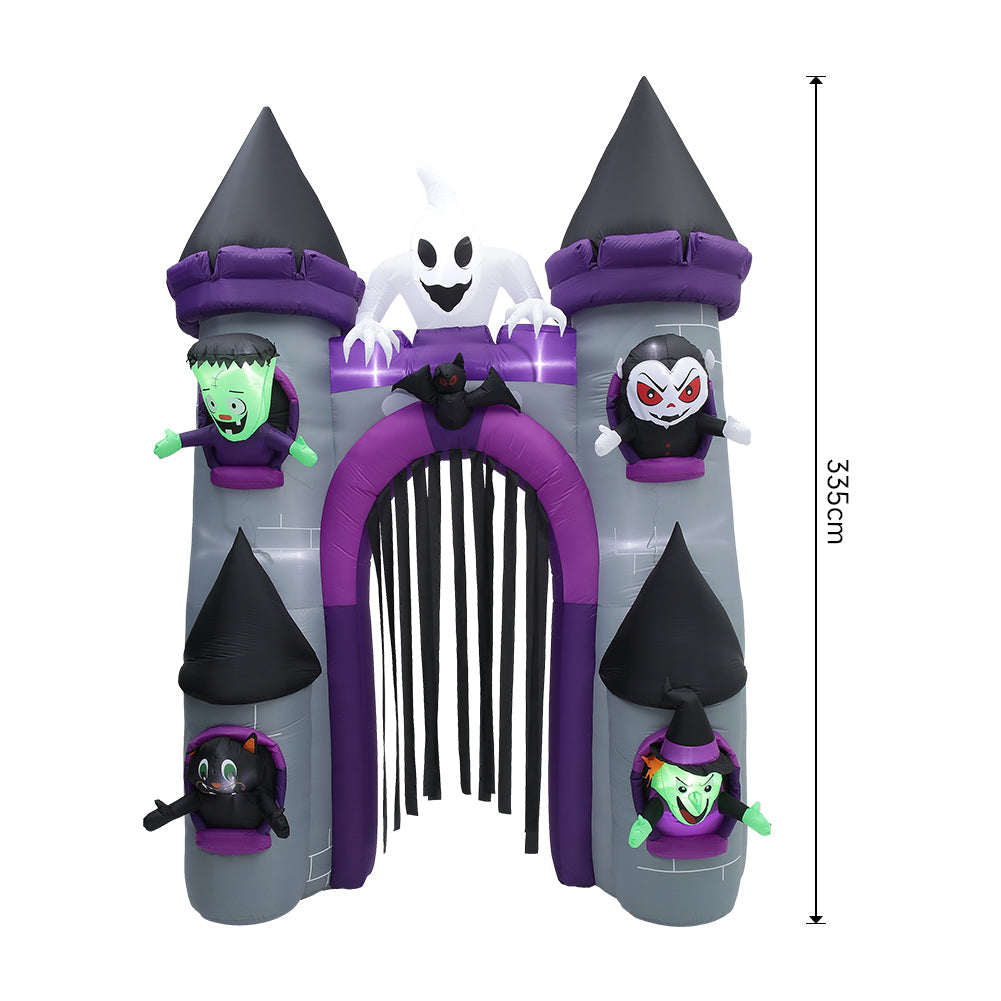Halloween Lighted Haunted Castle Arch Inflatable