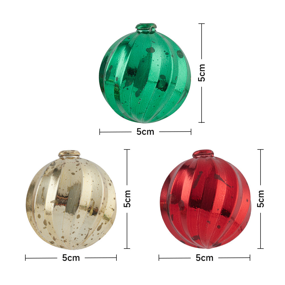Multicoloured Christmas Ball Ornament String Lights Battery Powered
