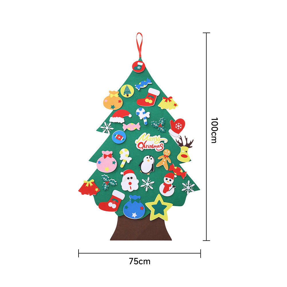 DIY Felt Christmas Tree with Detachable Ornaments Hanging Decor for Kids