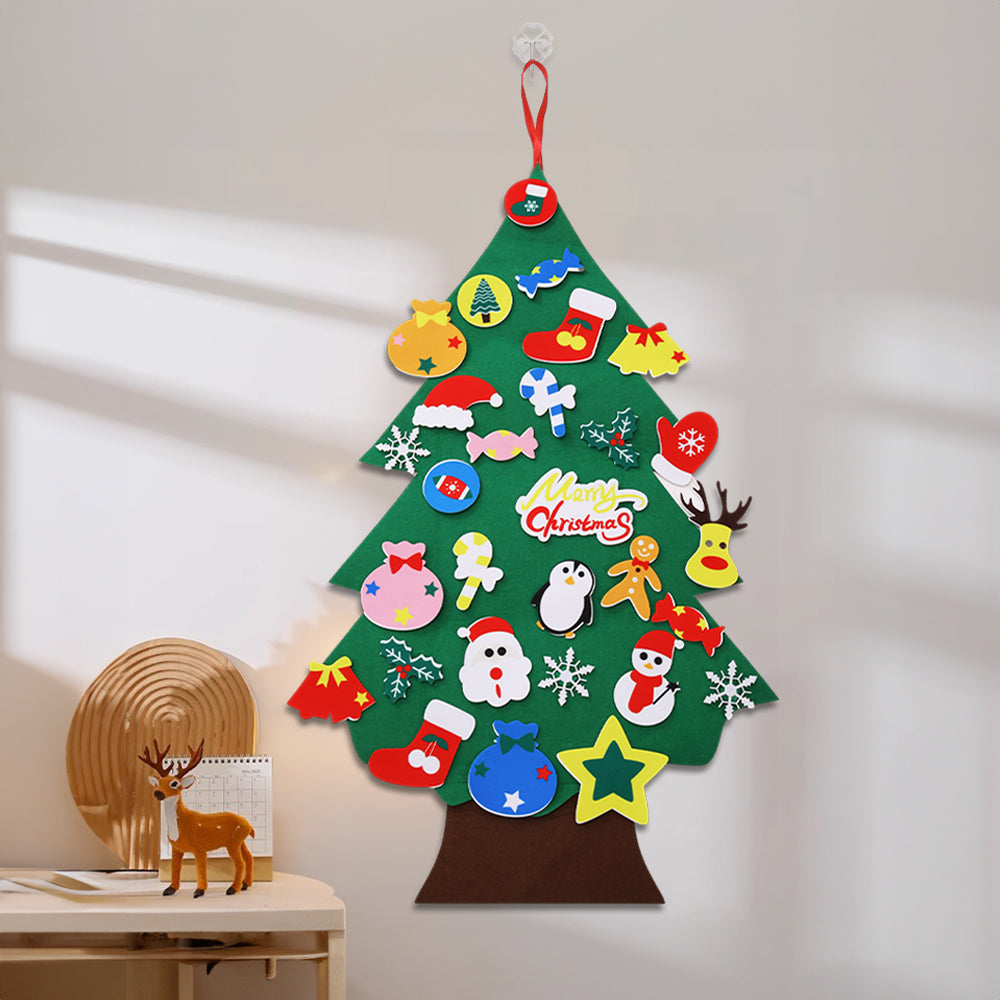 DIY Felt Christmas Tree with Detachable Ornaments Hanging Decor for Kids