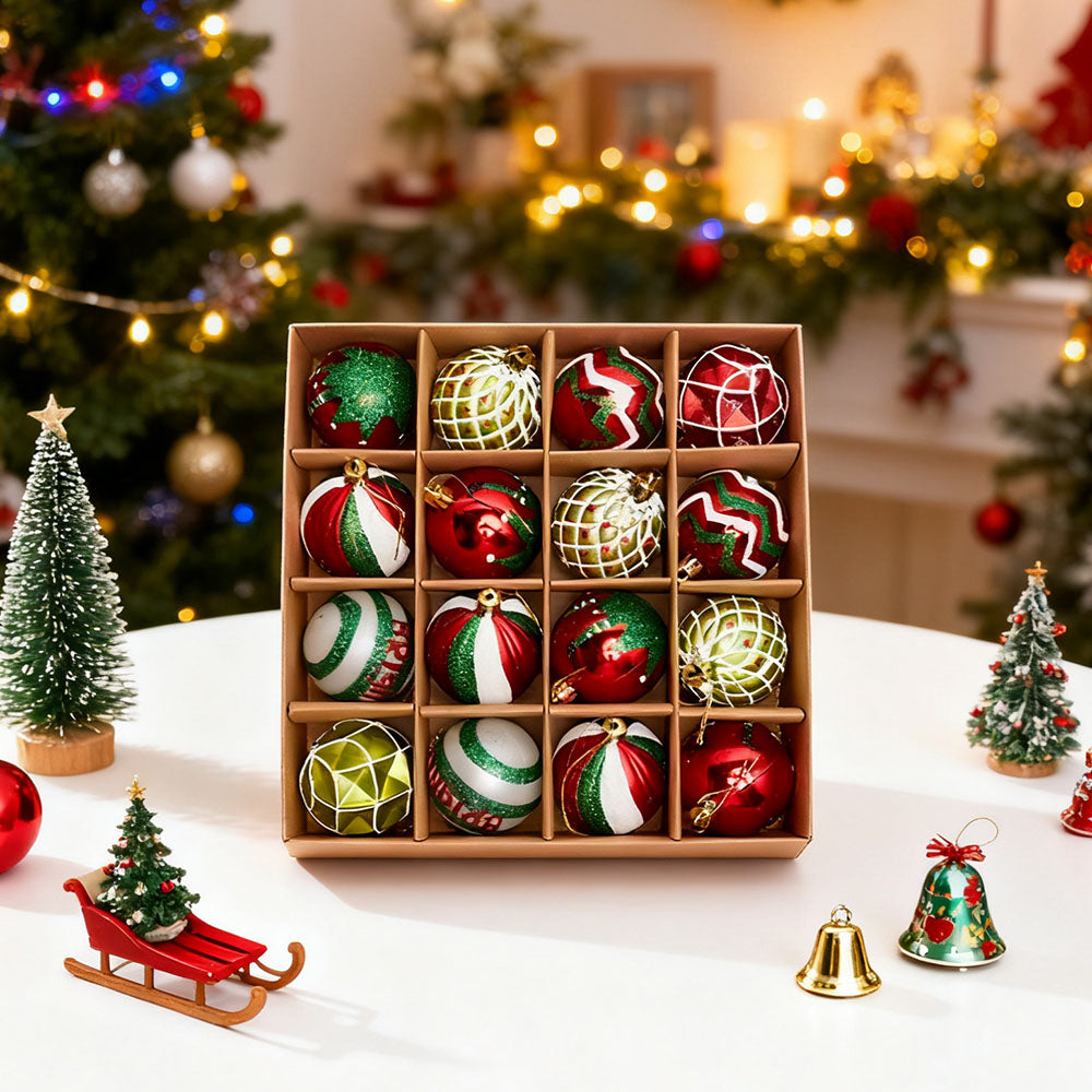 16Pcs Christmas Hanging Ball Decorations