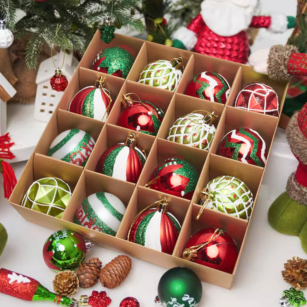 16Pcs Christmas Hanging Ball Decorations