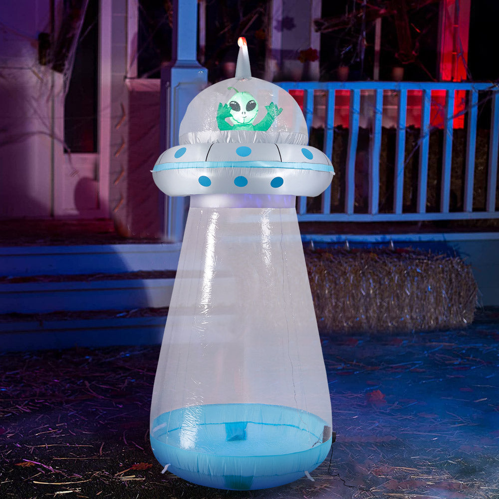 6ft Inflatable Halloween Enterable Giant UFO Decoration with Build-In LED