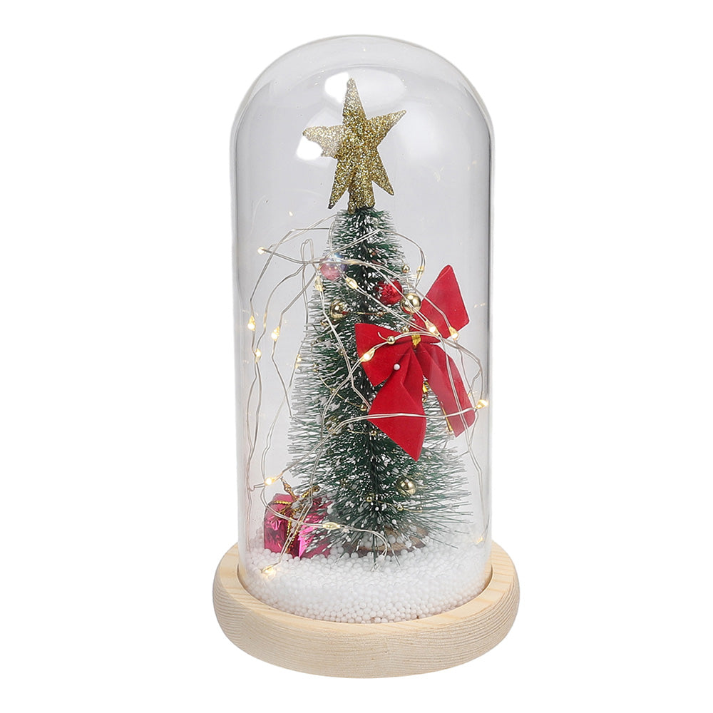 LED Glass Dome Christmas Tree Tabletop Decoration