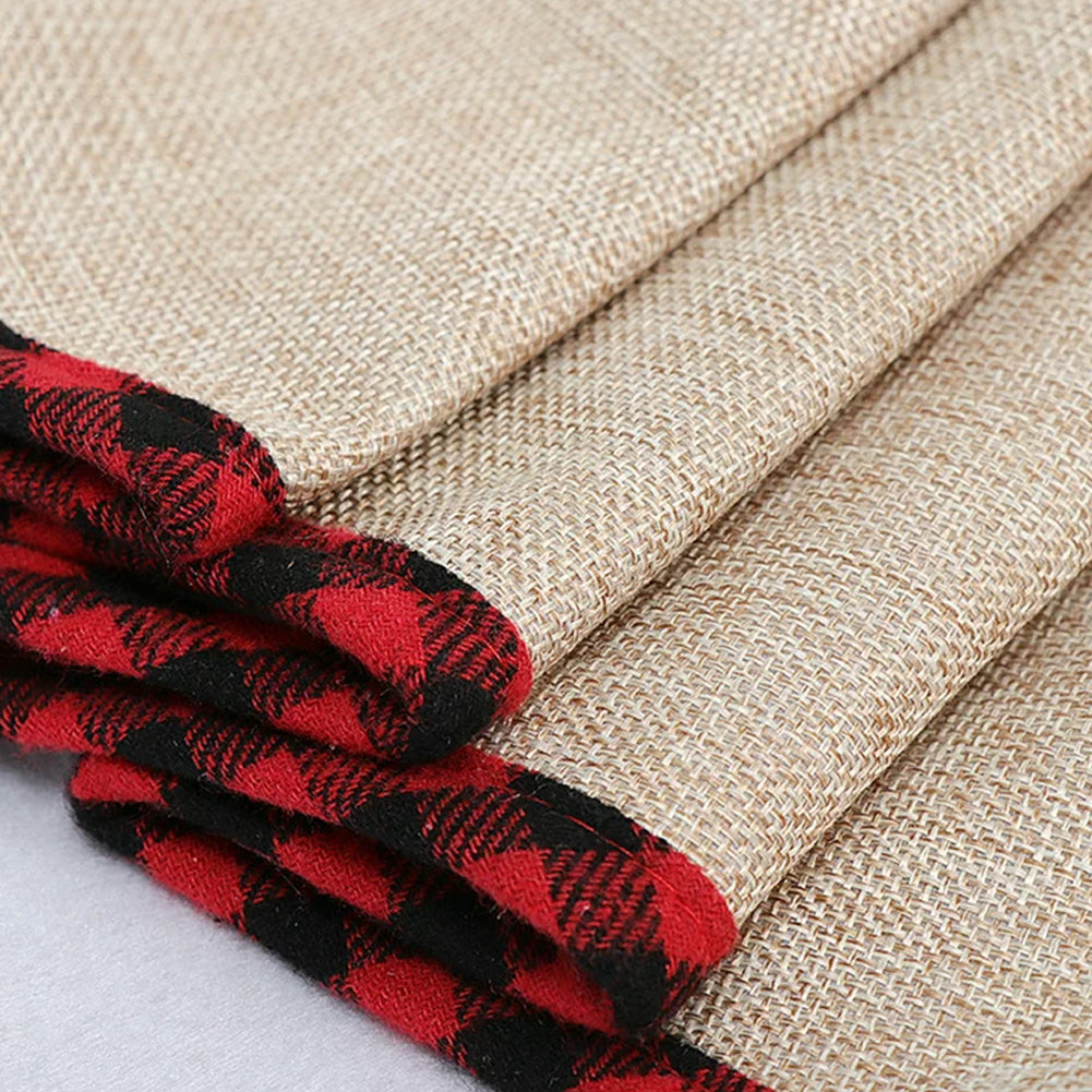 Burlap Merry Christmas Tree Skirt Collar
