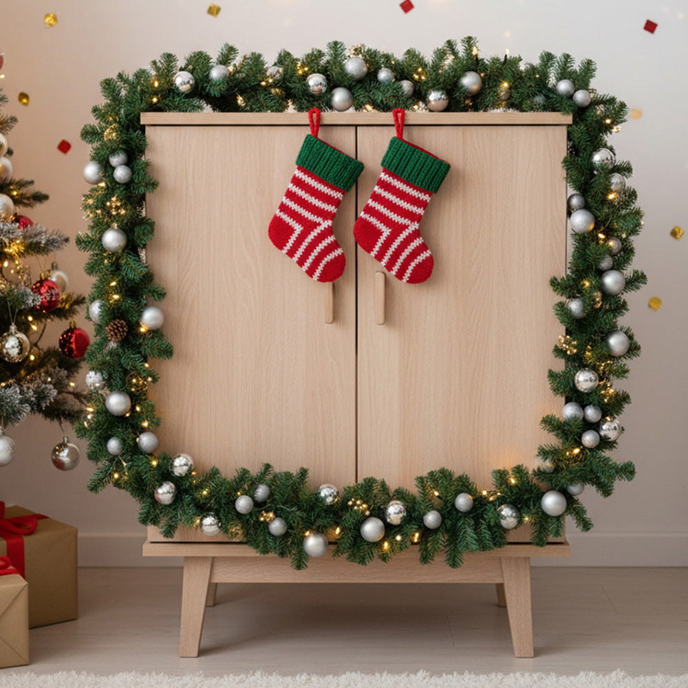 Artificial Plastic Pine Garland Christmas Hanging Decoration