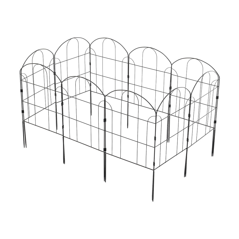 10Pcs Arched Top Iron Garden Fence