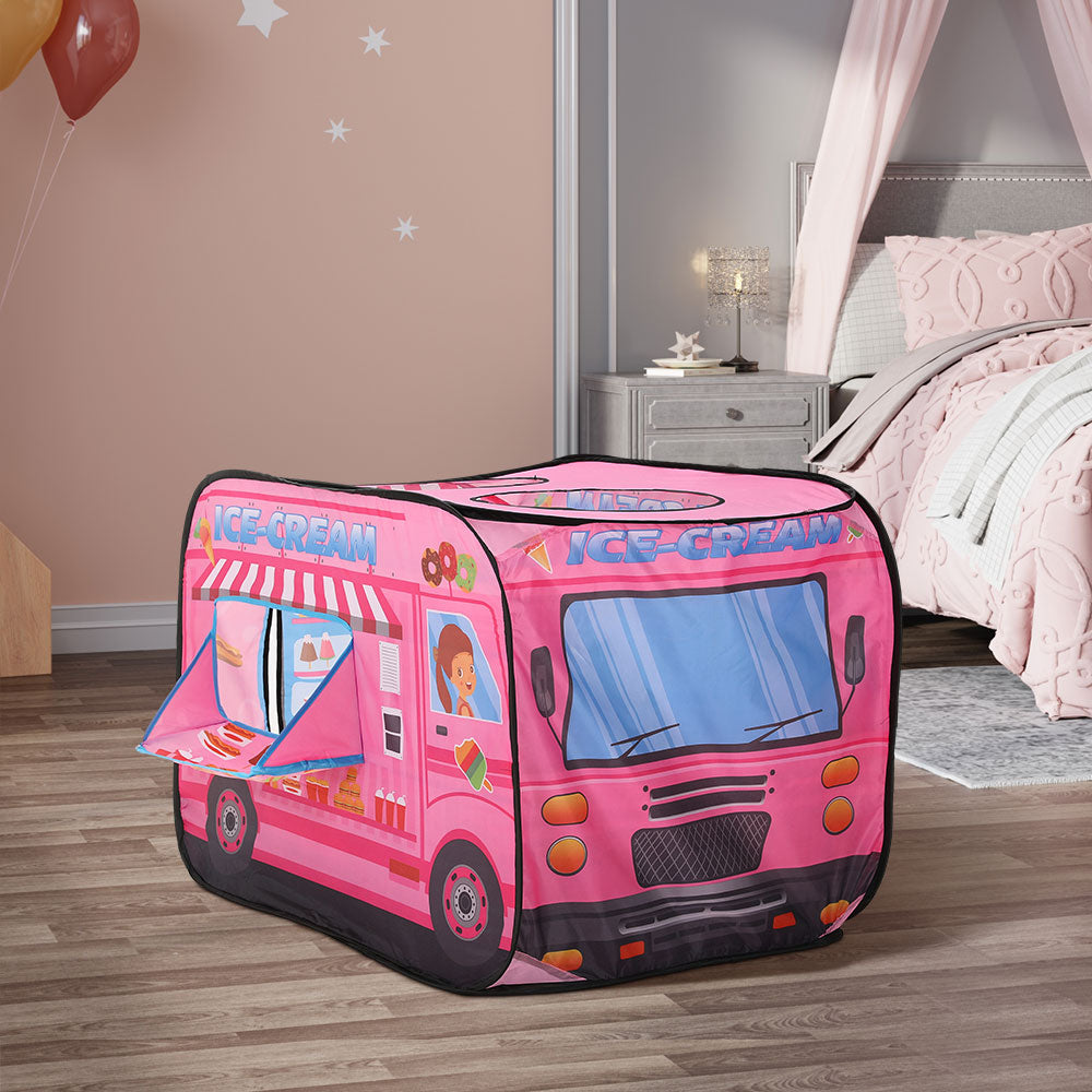 Ice Cream Truck-Themed Play Tent with 2 Top Openings