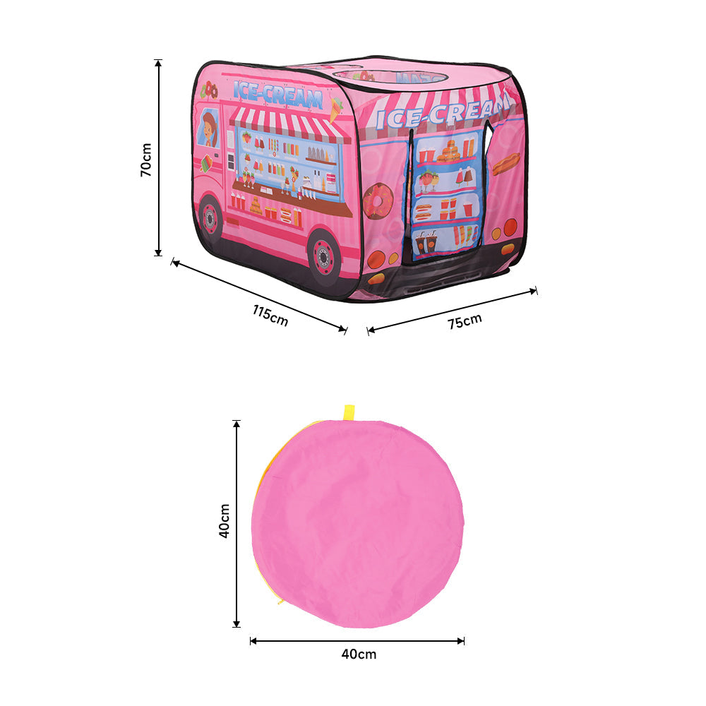 Ice Cream Truck-Themed Play Tent with 2 Top Openings