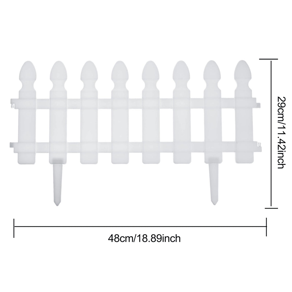 Plastic Picket Garden Fence Path Border Set of 4