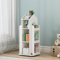White Kids' House Frame Rotating Bookshelf