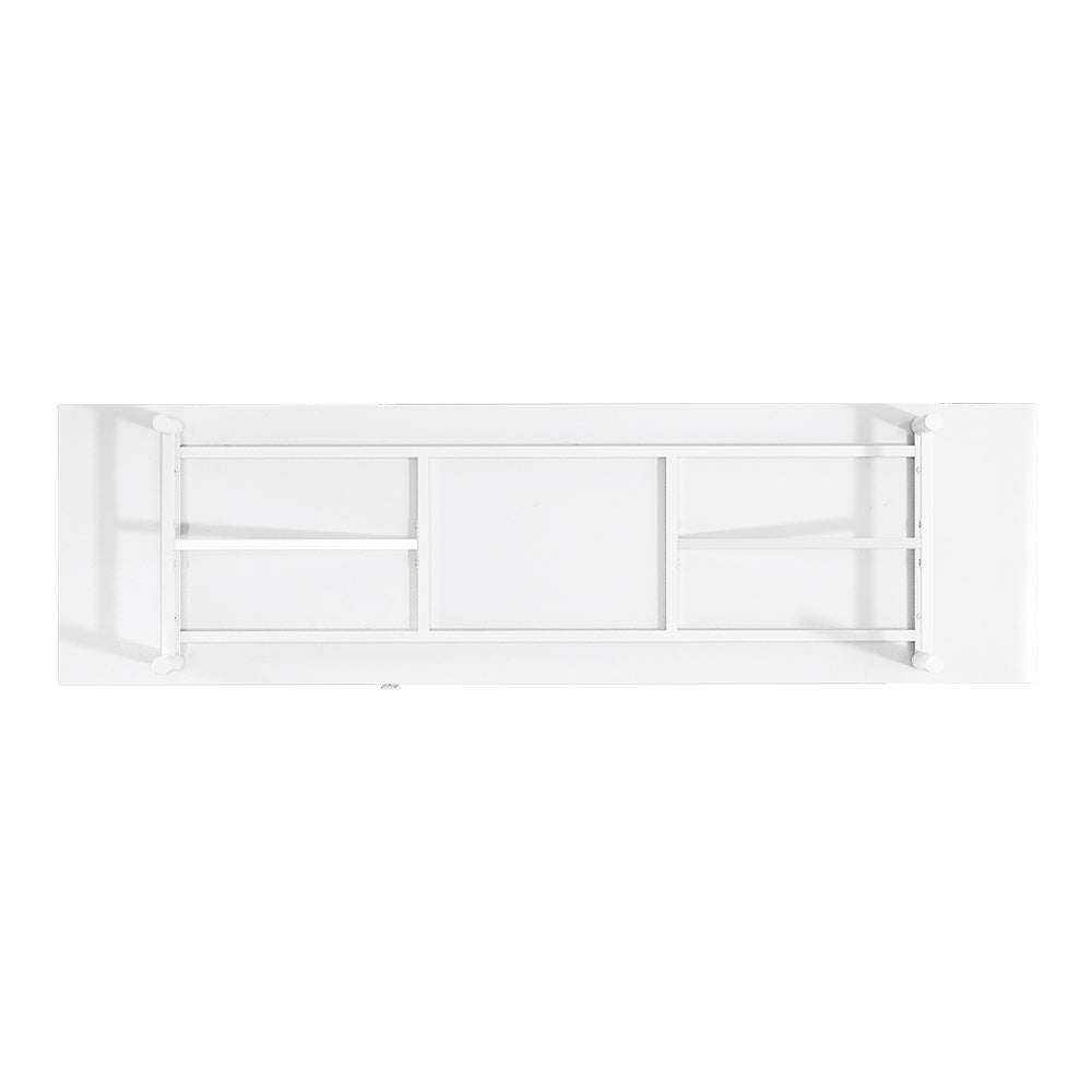 White Striped Wooden TV Stand
