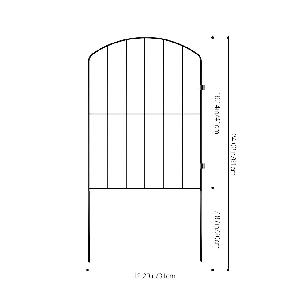 25 Panels 31x61cm Metal Garden Edging Fence Yard Borders Decor