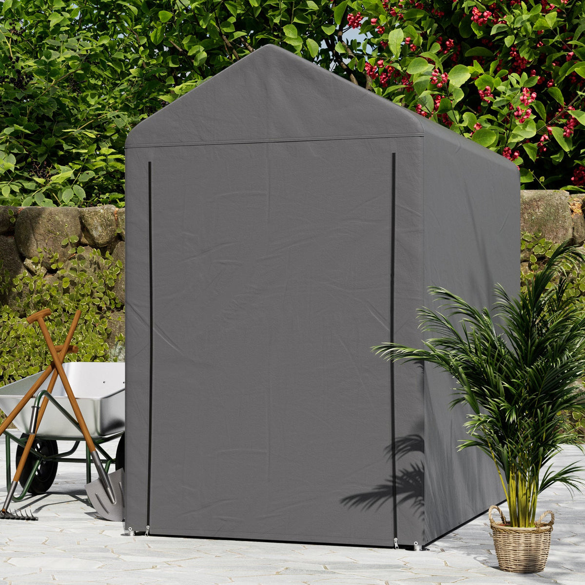 3 x 5 ft Portable Garden Storage Shelter with Roll-Up Door