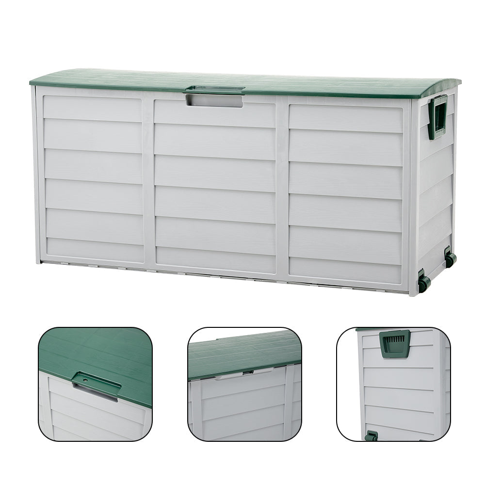 290L Outdoor Storage Deck Box with Wheels