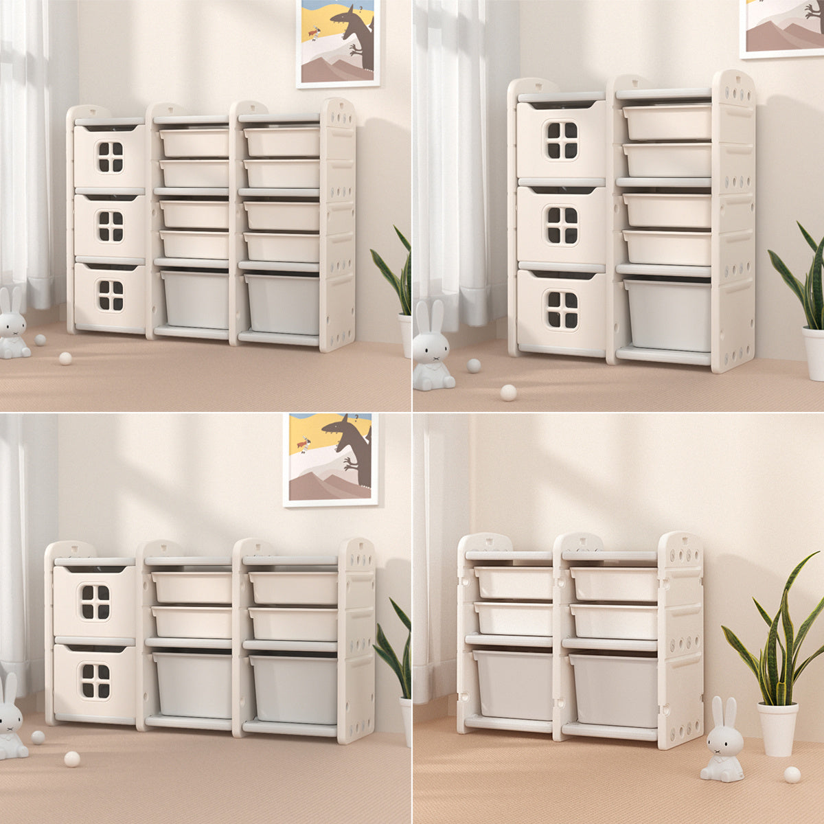 Kids Plastic Storage Cabinet for Toys Clothes Books