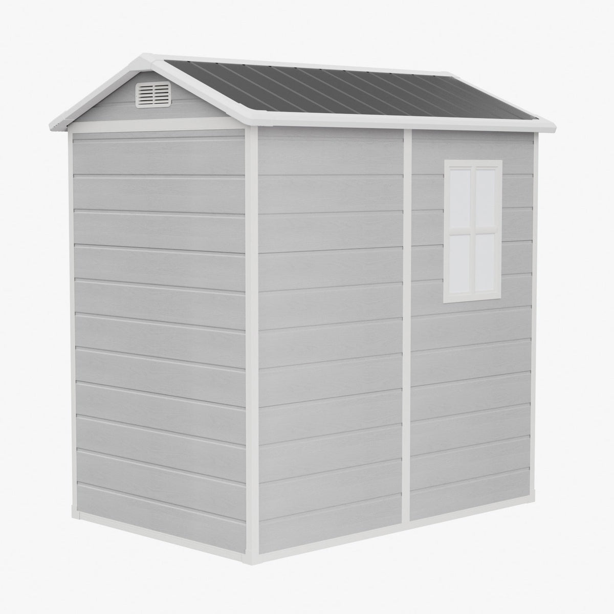 4 x 6 ft Plastic Garden Storage Shed with Apex Roof & Lockable Door