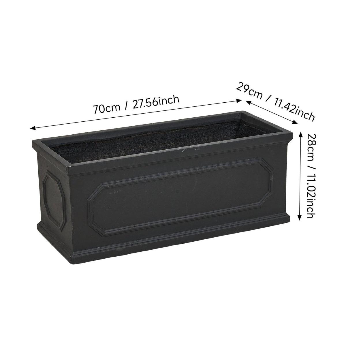 70cm Black Cement Flower Pot