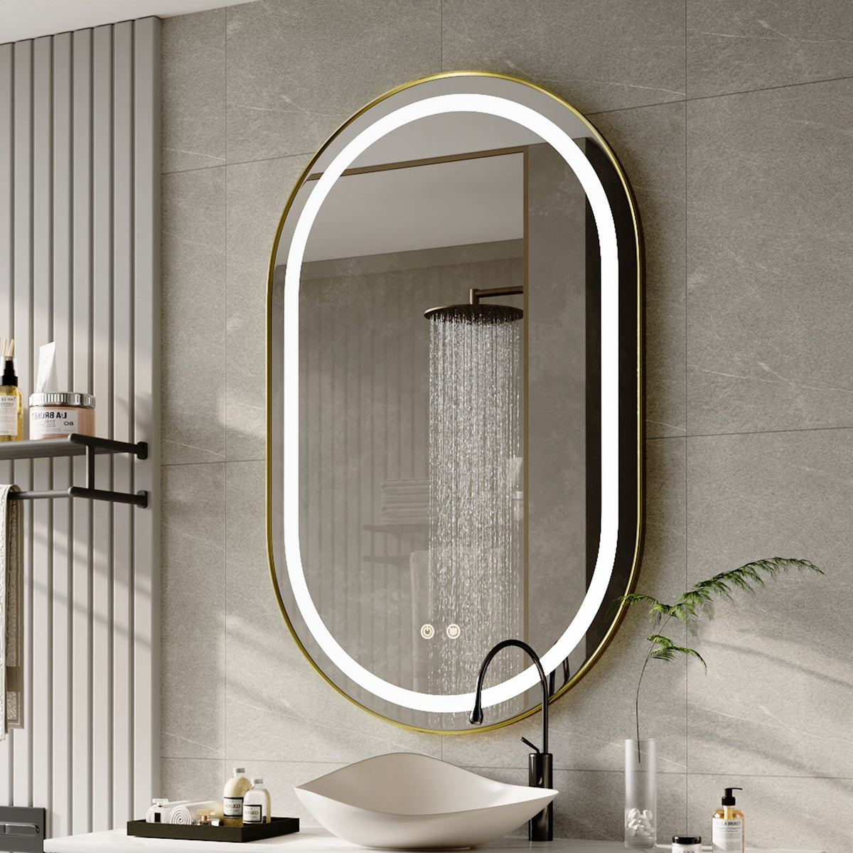 Wall Mounted Oval LED Bathroom Mirror