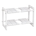Adjustable 2-Tier Under-Sink Organiser Rack, White, 51-80 x 26 x 38 cm