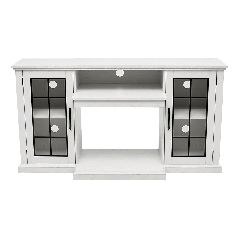 Electric Fireplace TV Stand with Glass Door Storage