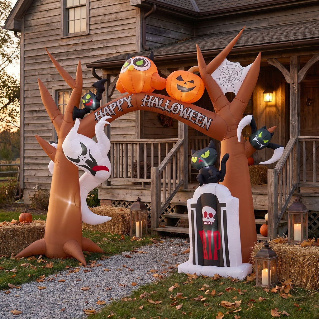 9FT Blow-up Halloween Archway Inflatable Decoration with Built-in LED Lights