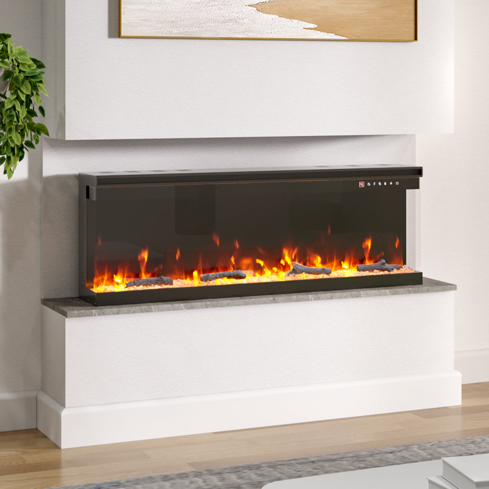 50inch Recessed and Freestanding Electric Fireplace with Remote Control
