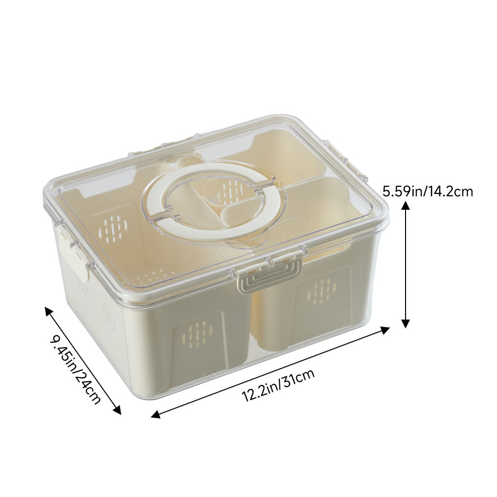 Fridge Storage Container with Three Compartments