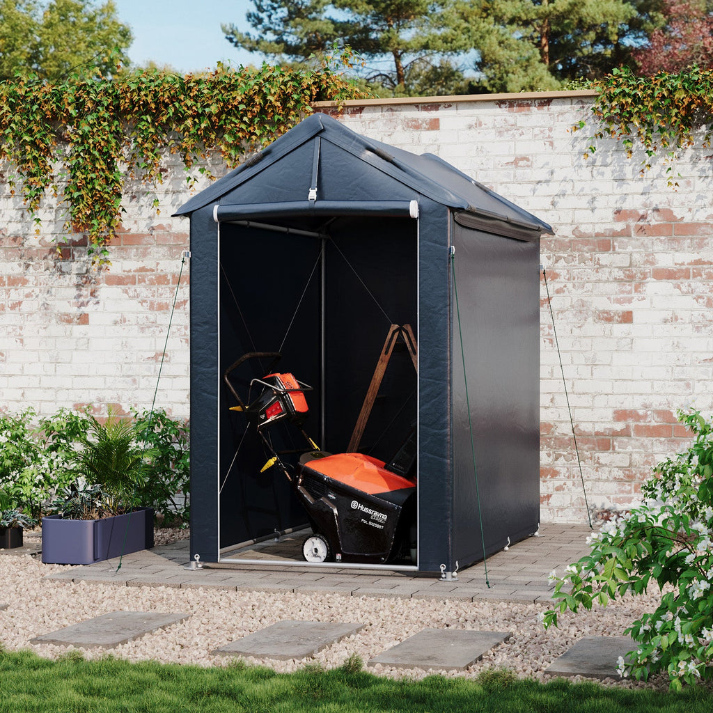 Garden Storage Shelter with Waterproof PE Cover & Metal Frame