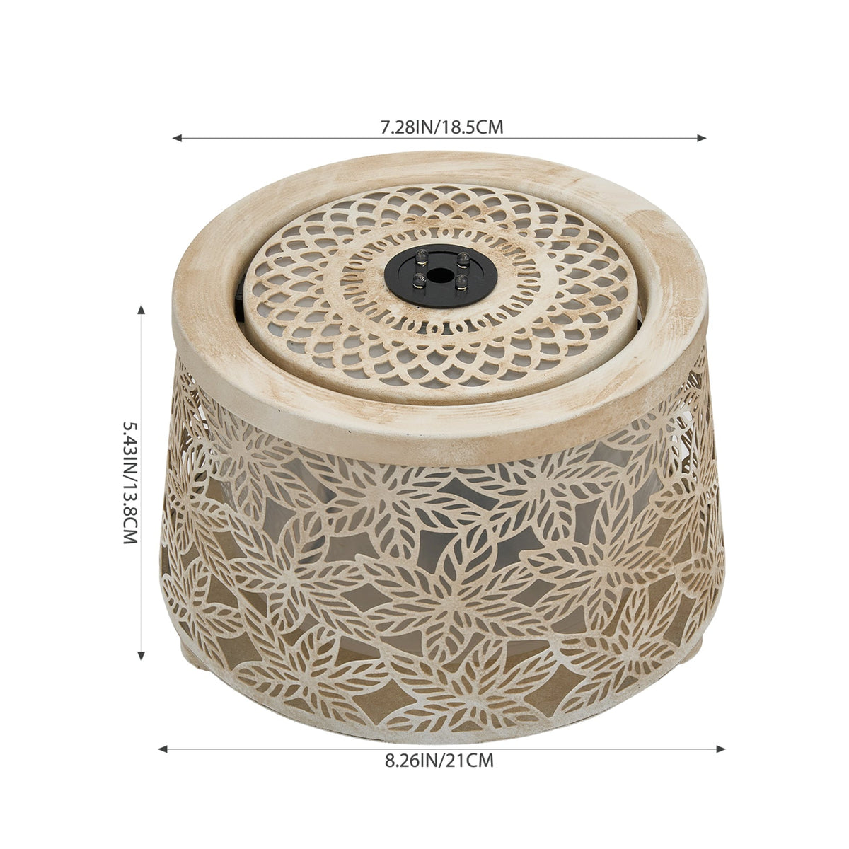 Creative Metal Tabletop Fountain with Warm Light & Leaf Design