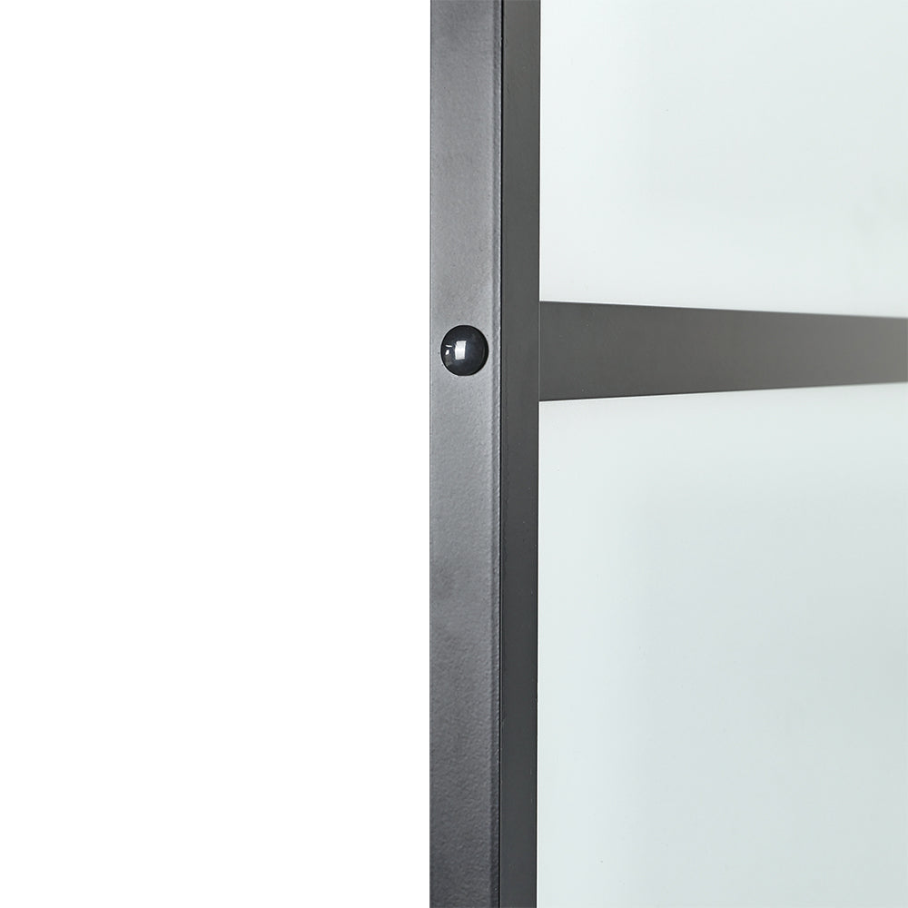 8 Lites Black Framed Transparent Glass Sliding Door without Sliding Hardware Kit